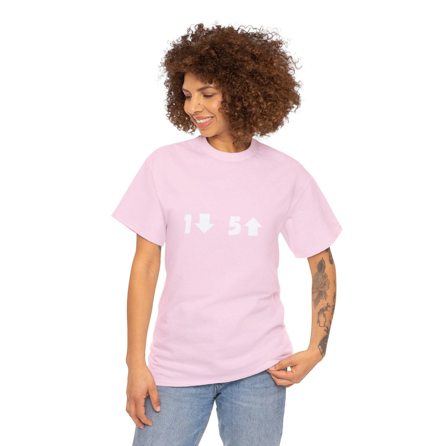 1 Down 5 Up Unisex Heavy Cotton Tee - Choose Your Colour