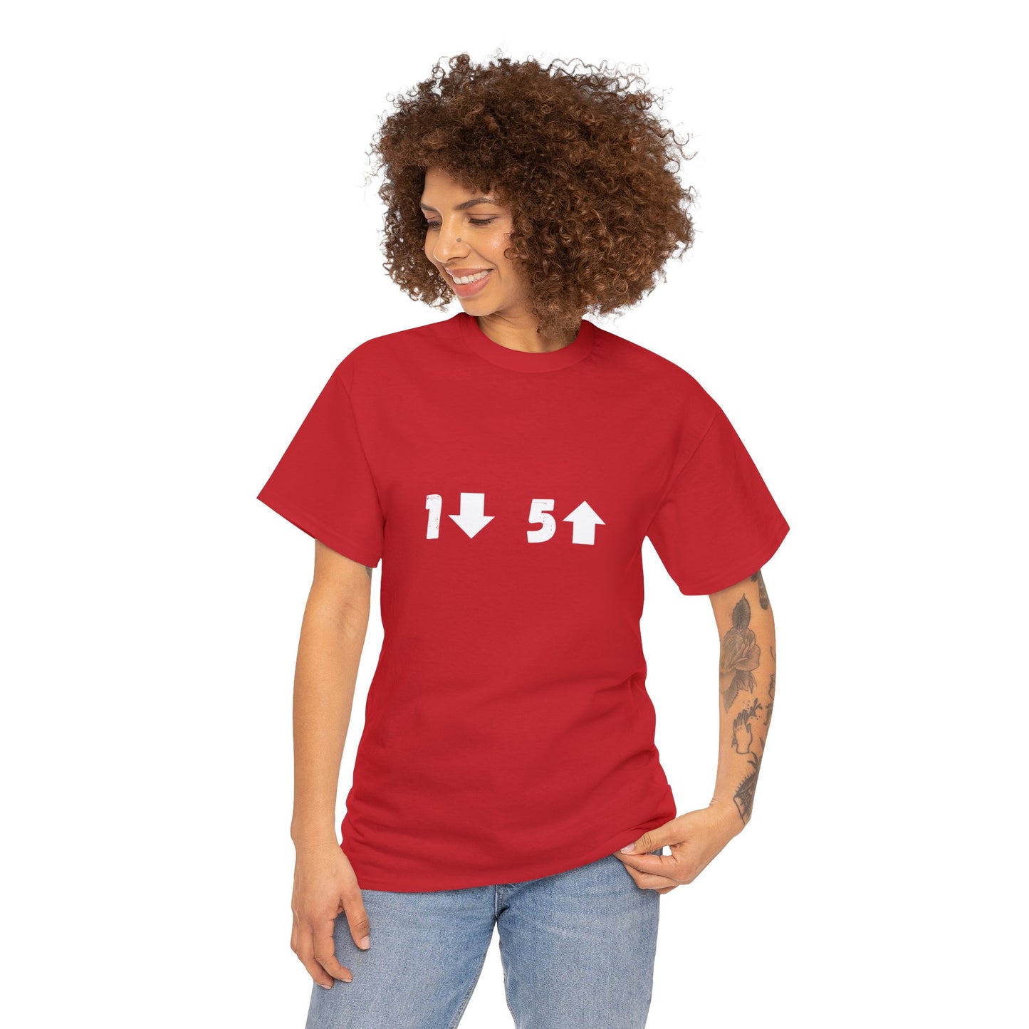 1 Down 5 Up Unisex Heavy Cotton Tee - Choose Your Colour