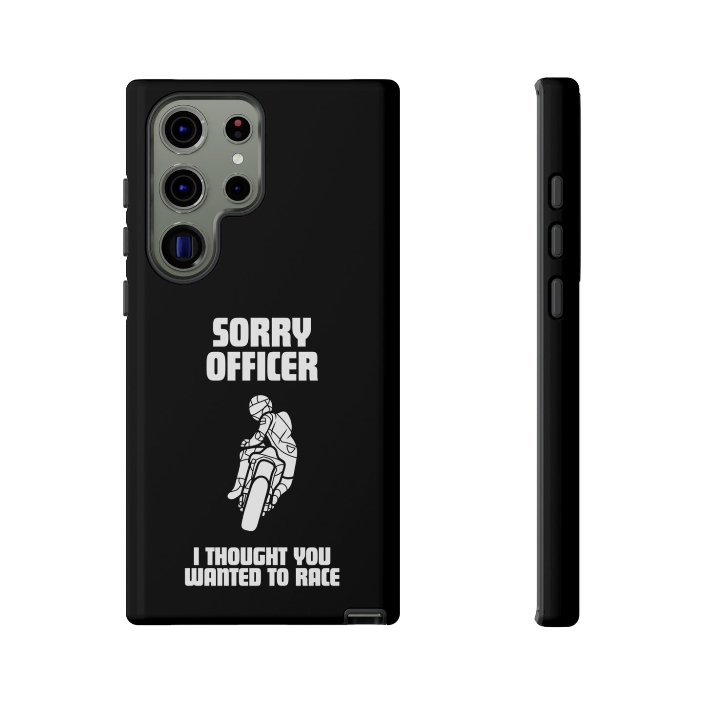 Sorry Officer Tough black Phone Cases