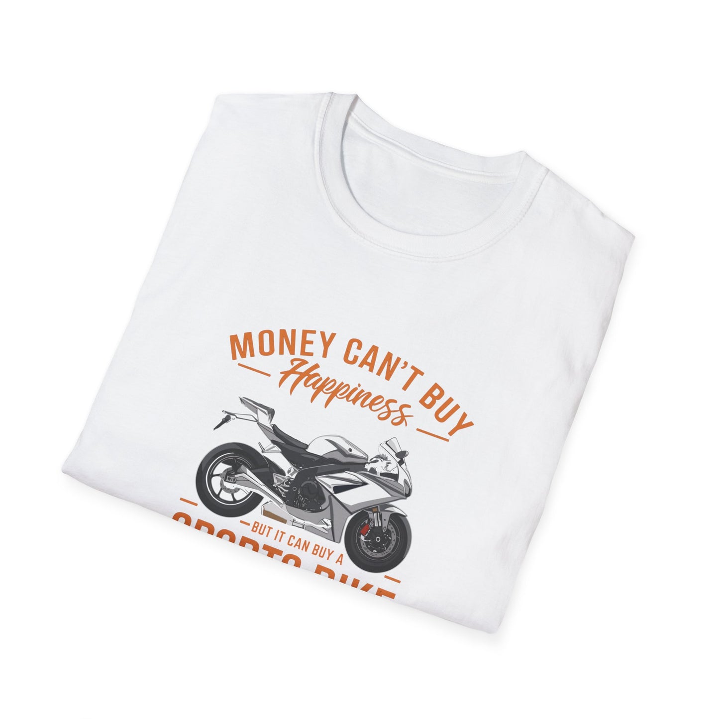 "Money can't buy happiness" white text T-Shirt