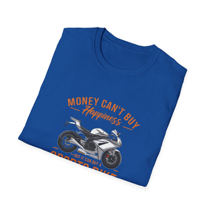 "Money can't buy happiness" white text T-Shirt