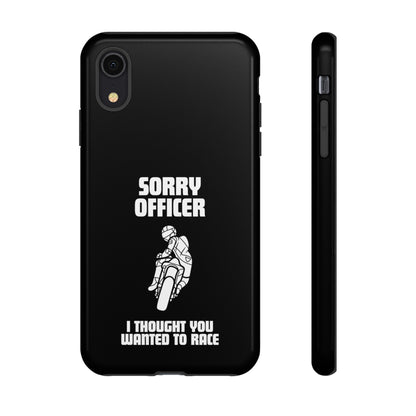 Sorry Officer Tough black Phone Cases