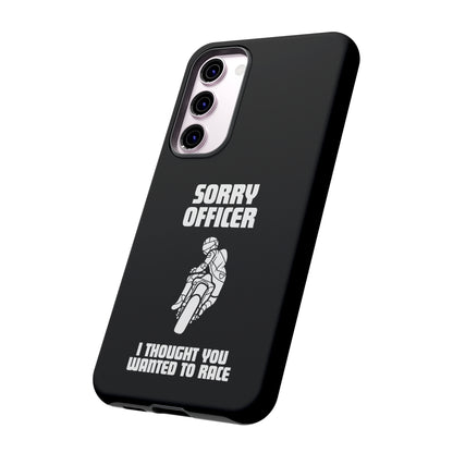 Sorry Officer Tough black Phone Cases