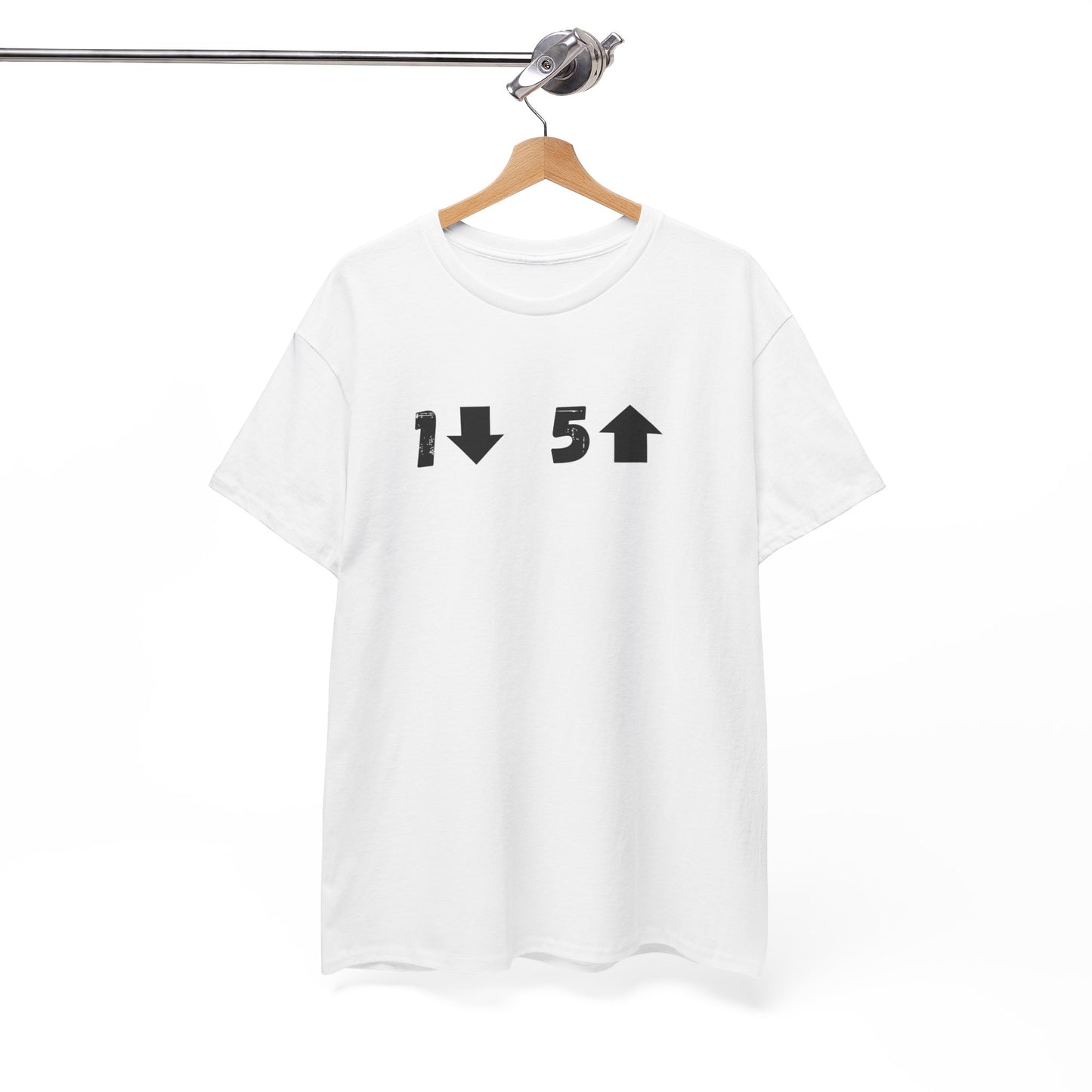 1 down 5 up White Unisex Heavy Cotton Tee