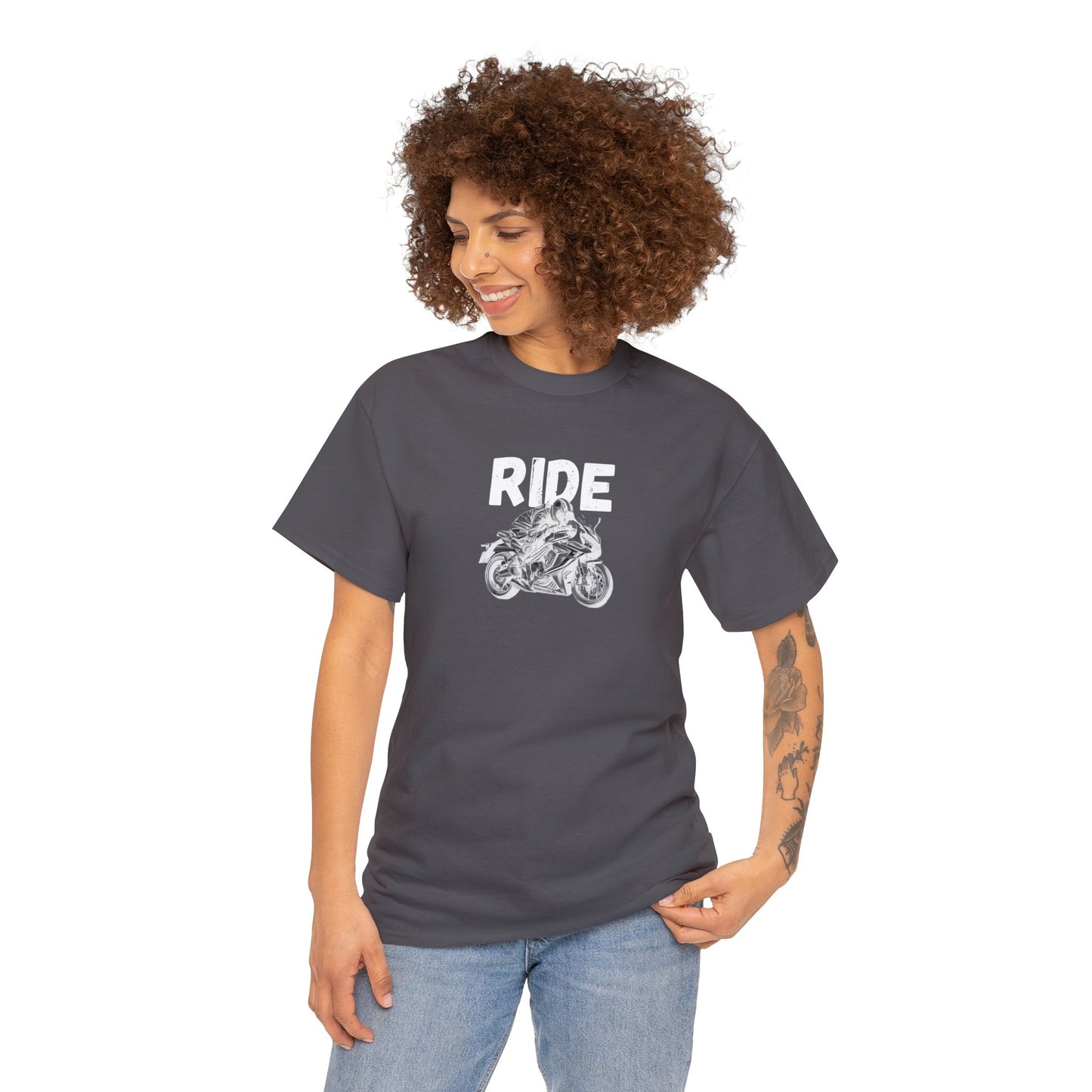 "Ride" Unisex Heavy Cotton Tee with Honda CBR 650R