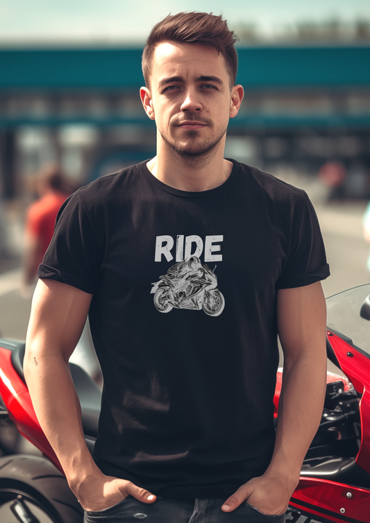 "Ride" Unisex Heavy Cotton Tee with Honda CBR 650R