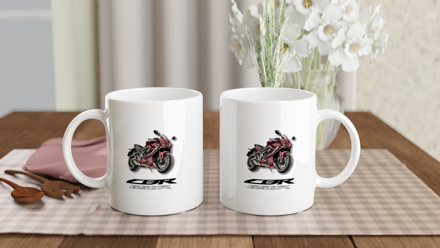 Honda CBR650R White 11oz Ceramic Mug